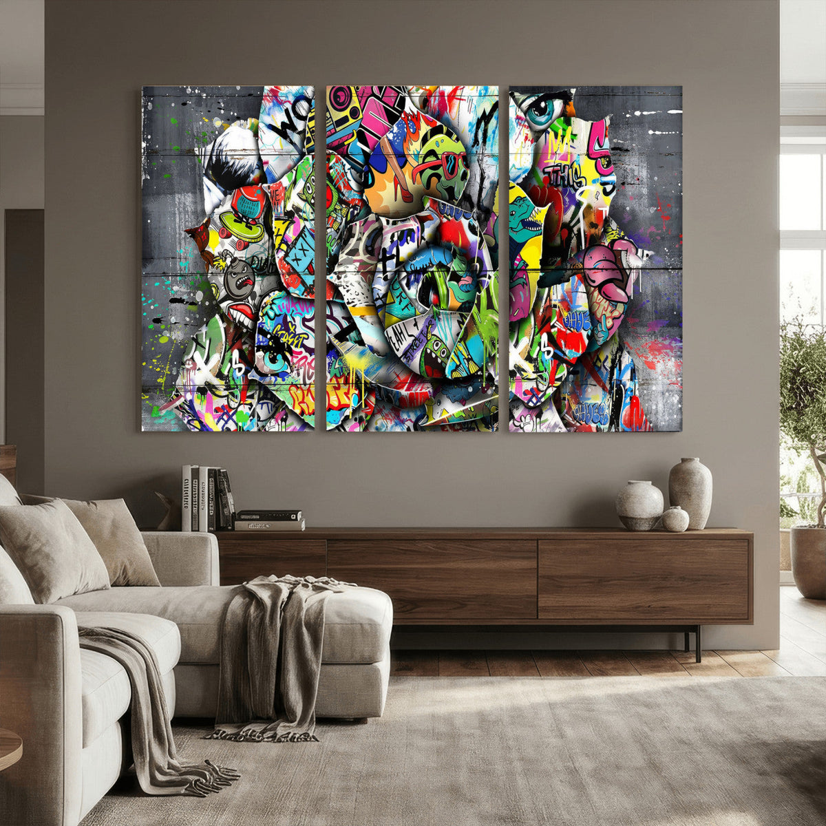 Abstract Graffiti Collage Street Art Wall Art Canvas Print