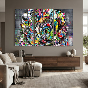 Abstract Graffiti Collage Street Art Wall Art Canvas Print