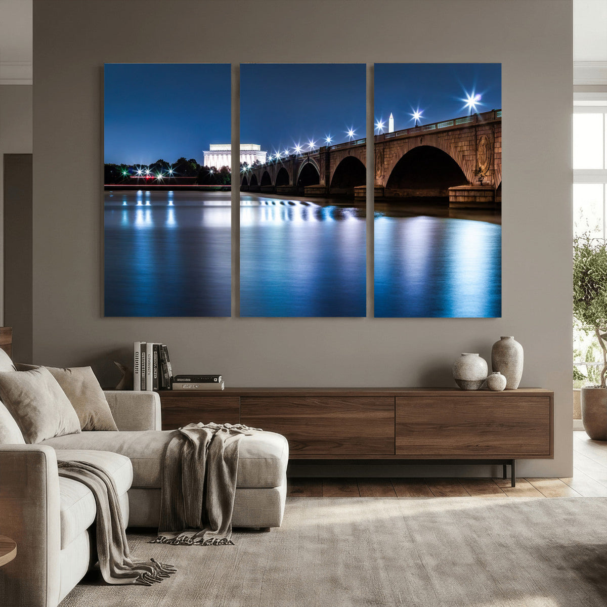 Washington DC Wall Art Canvas Print – Lincoln Memorial Night