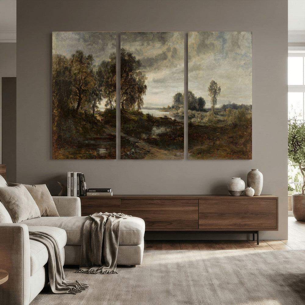Adolf Dressler Landscape of the Oder River Wall Art Canvas