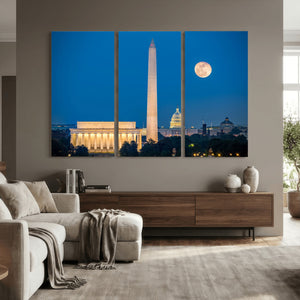Washington DC Skyline Wall Art Canvas Print – Lincoln