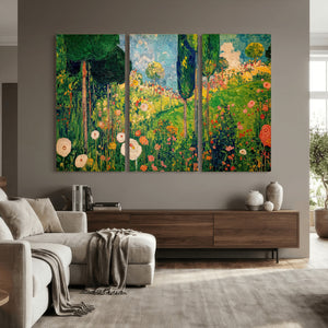 Gustav Klimt Boho Mountain Landscape Large Wall Art,