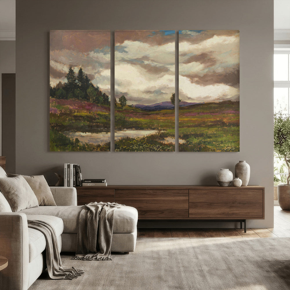 Gustav Macoun Heathland Canvas Print, Czech Landscape Oil