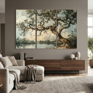 Old Oak Tree Canvas Wall Art, Turner Inspired Romantic