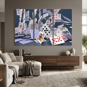 Playing Cards Canvas Wall Art | Casino Game Room Decor,