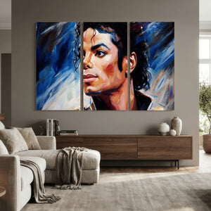 Abstract Michael Jackson Photo Wall Art Canvas Print