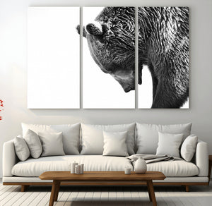 Black and White Grizzly 399 Bear Canvas Print Wall Art |