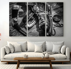 Old Pair of Mens Skates Wall Art Canvas, Men Skates Wall Art