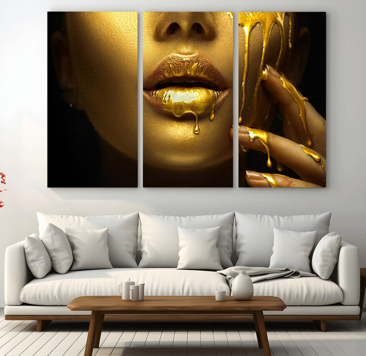 Gold and Women Wall Art Canvas Print