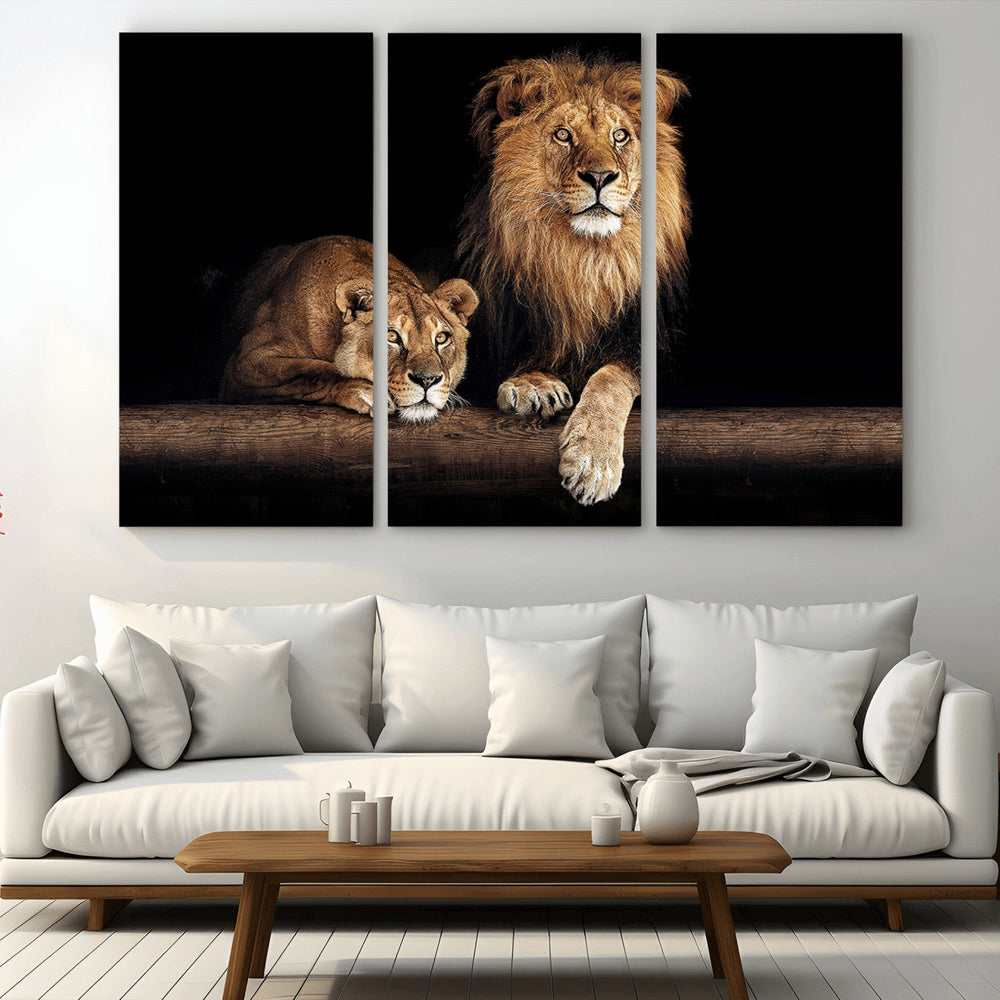 Lion Canvas Wall Art – Majestic Animal Print Artwork for
