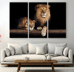 Lion Canvas Wall Art – Majestic Animal Print Artwork for