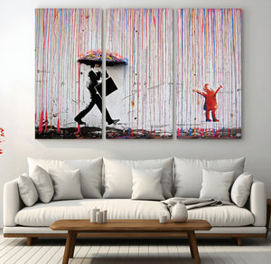 Banksy Wall Art Canvas Print, Framed Graffiti Art Picture