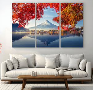 Mount Fuji Canvas Wall Art Japan Autumn Mountain Canvas
