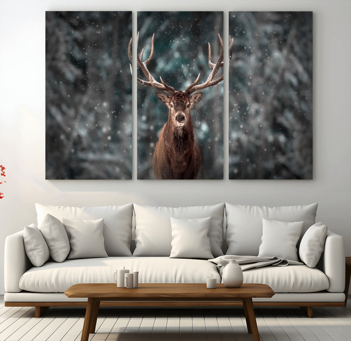 Wall Art Deer Art Animal Canvas, Framed Wall Art Deer Canvas