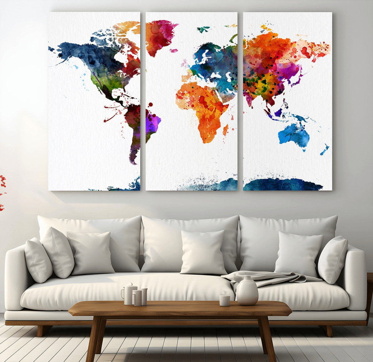 World Map Canvas Print – Detailed Map of the World Wall Art