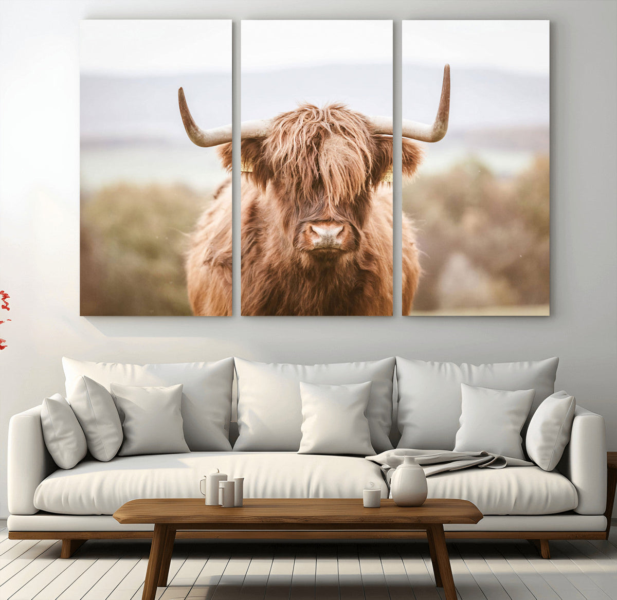 Scottish Serene Highland Cow Canvas Wall Art – Serene