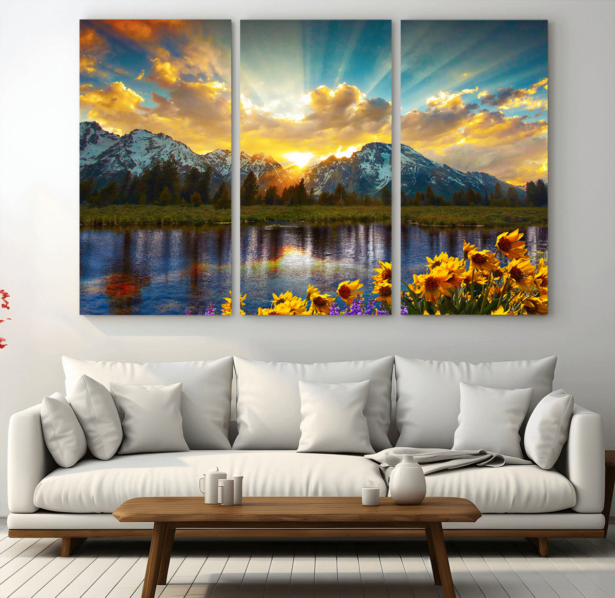 Grand Teton Park Sunrise Wall Art – Vibrant Landscape Canvas