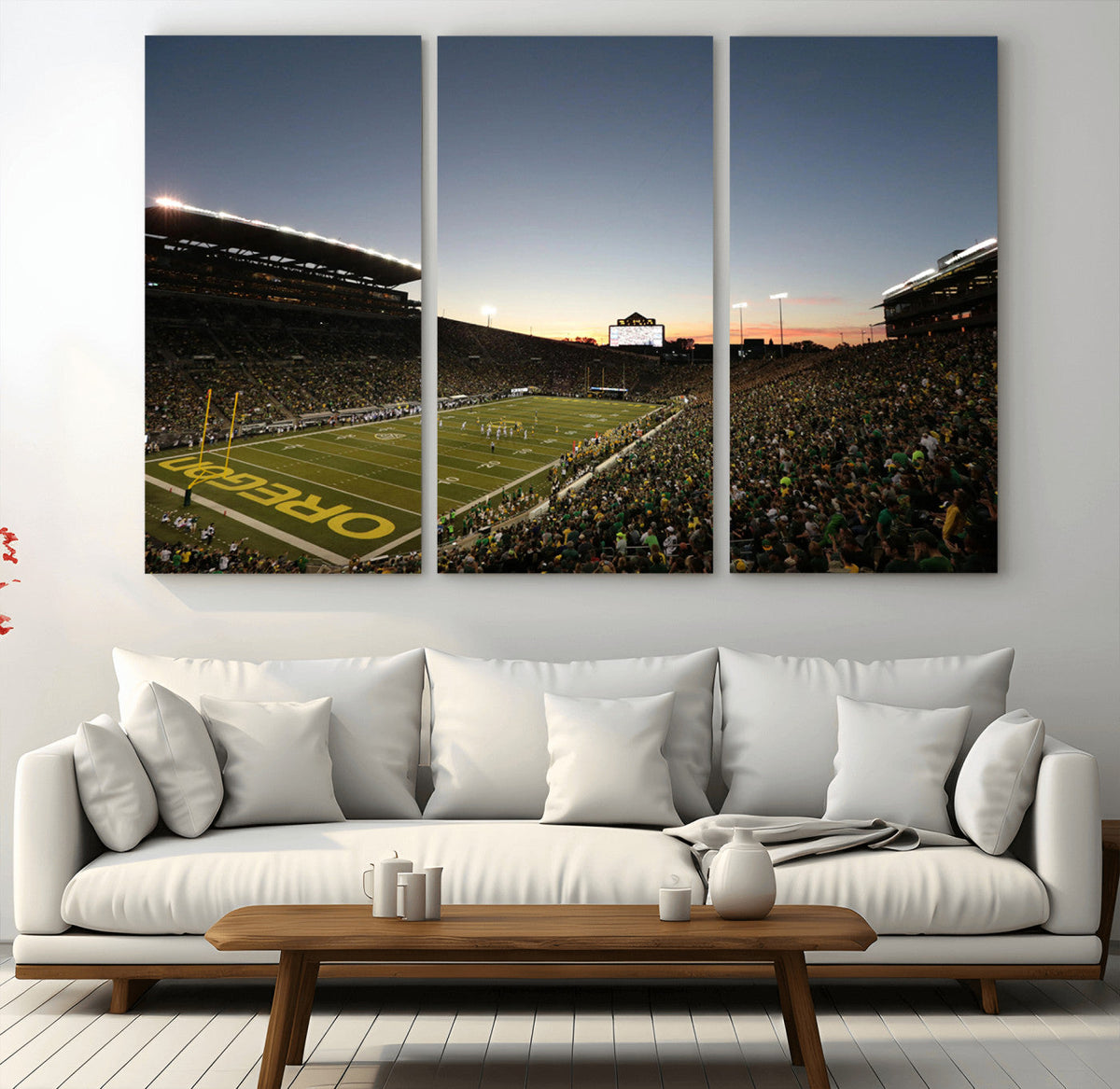 Oregon Ducks Football Team Print - Eugene Autzen Stadium
