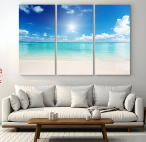 Blue Ocean Wall Art Canvas Print - Tranquil Ocean Paradise
