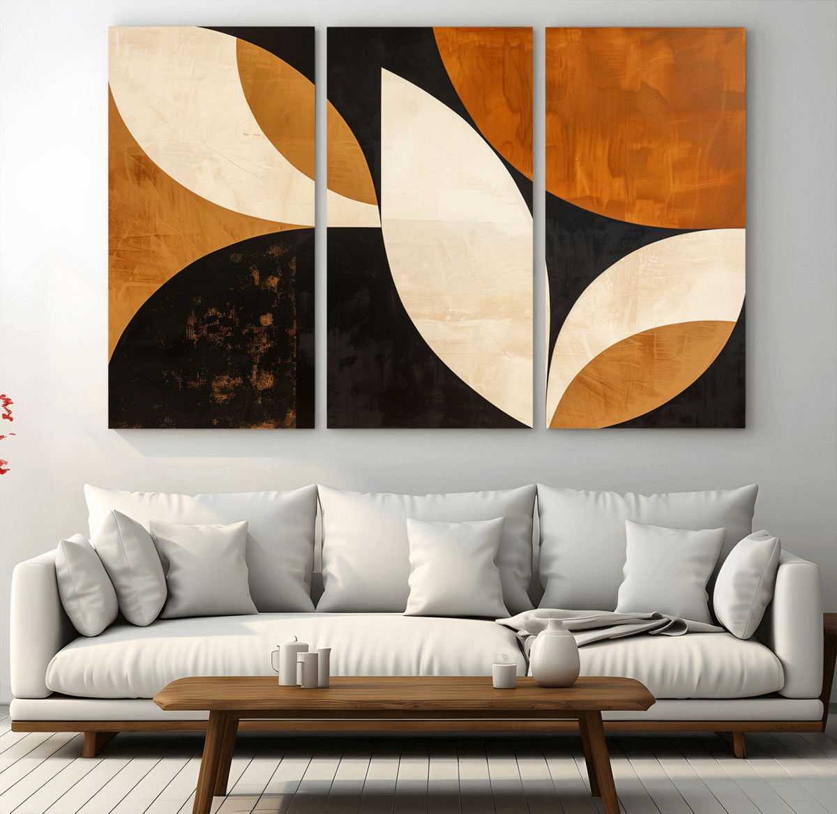 Geometric Abstract Wall Art Canvas Print, Mid Century Modern