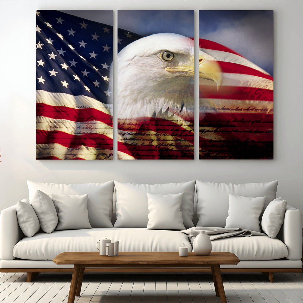 American Flag Eagle Symbol Wall Art, American Flag Eagle