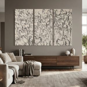 Abstract Horse Sketch Wall Art | Ready to Hang and Framed |