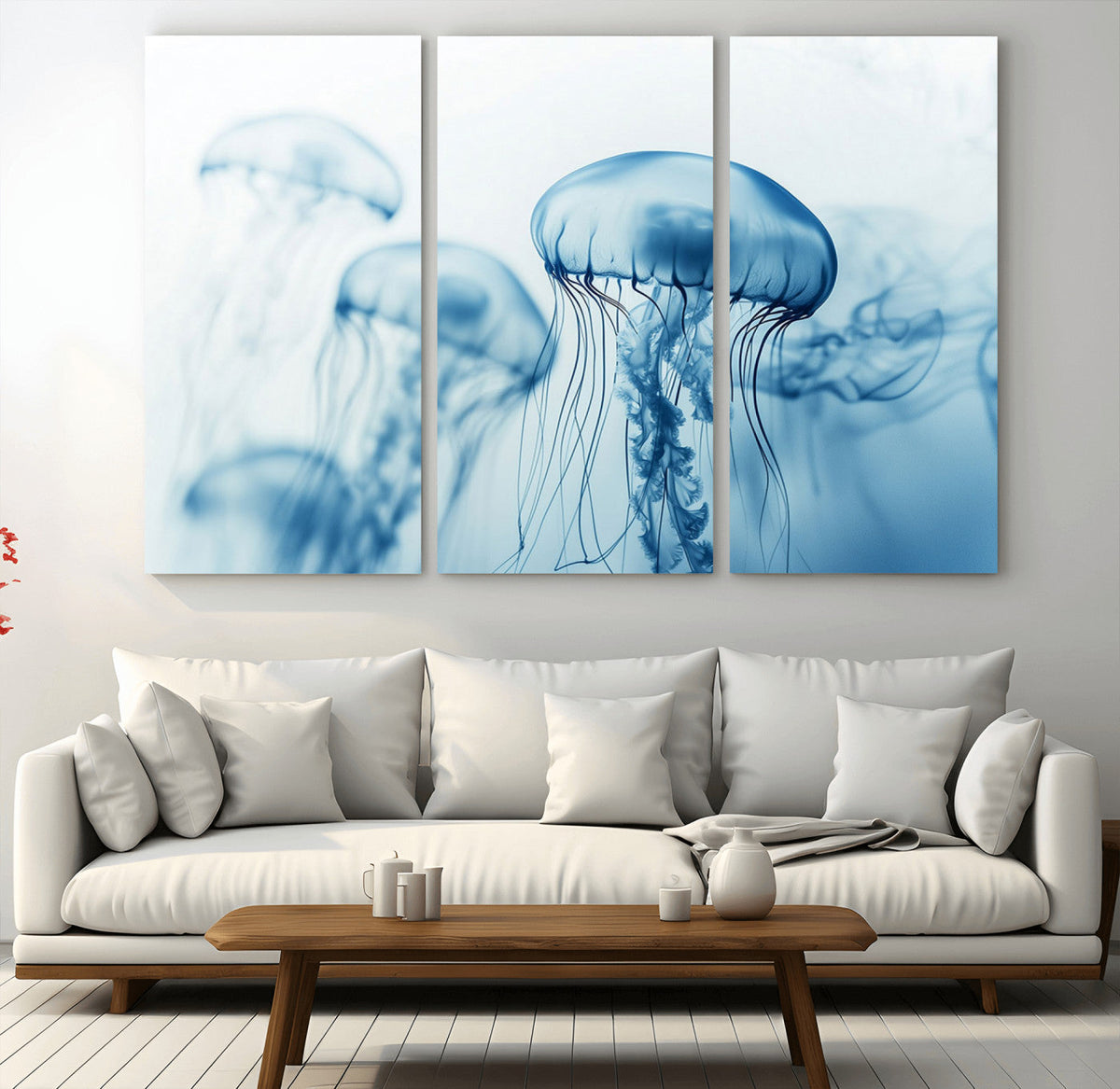Blue Jellyfish Wall Art Canvas Print