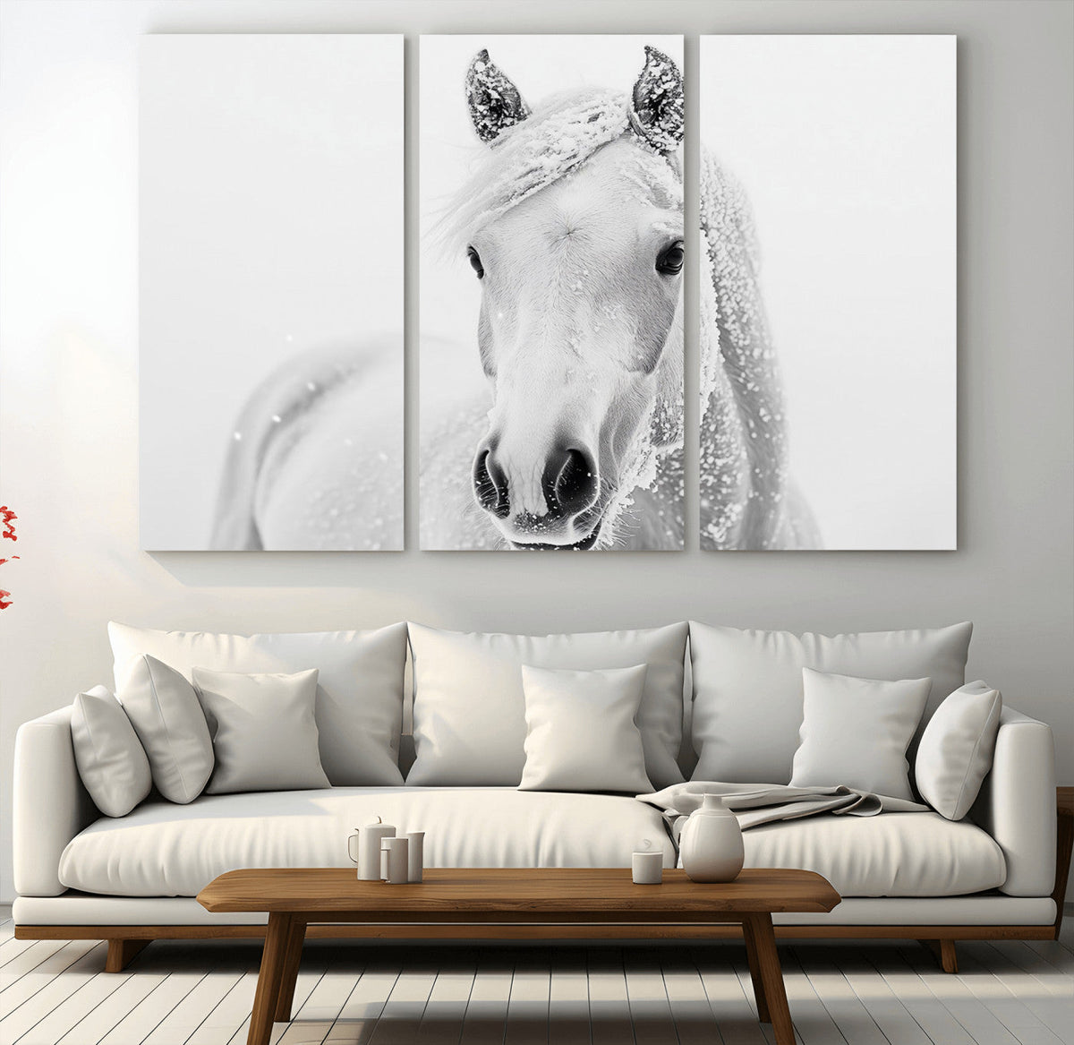Majestic White Horse Wall Art | Ready to Hang and Framed |