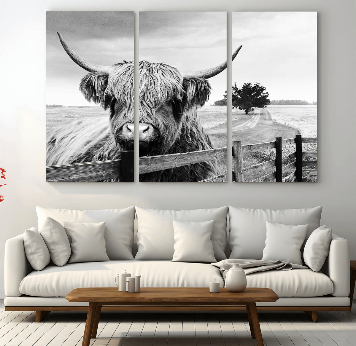 Scottish Highland Cow Wall Art | Rustic Farmhouse Décor |