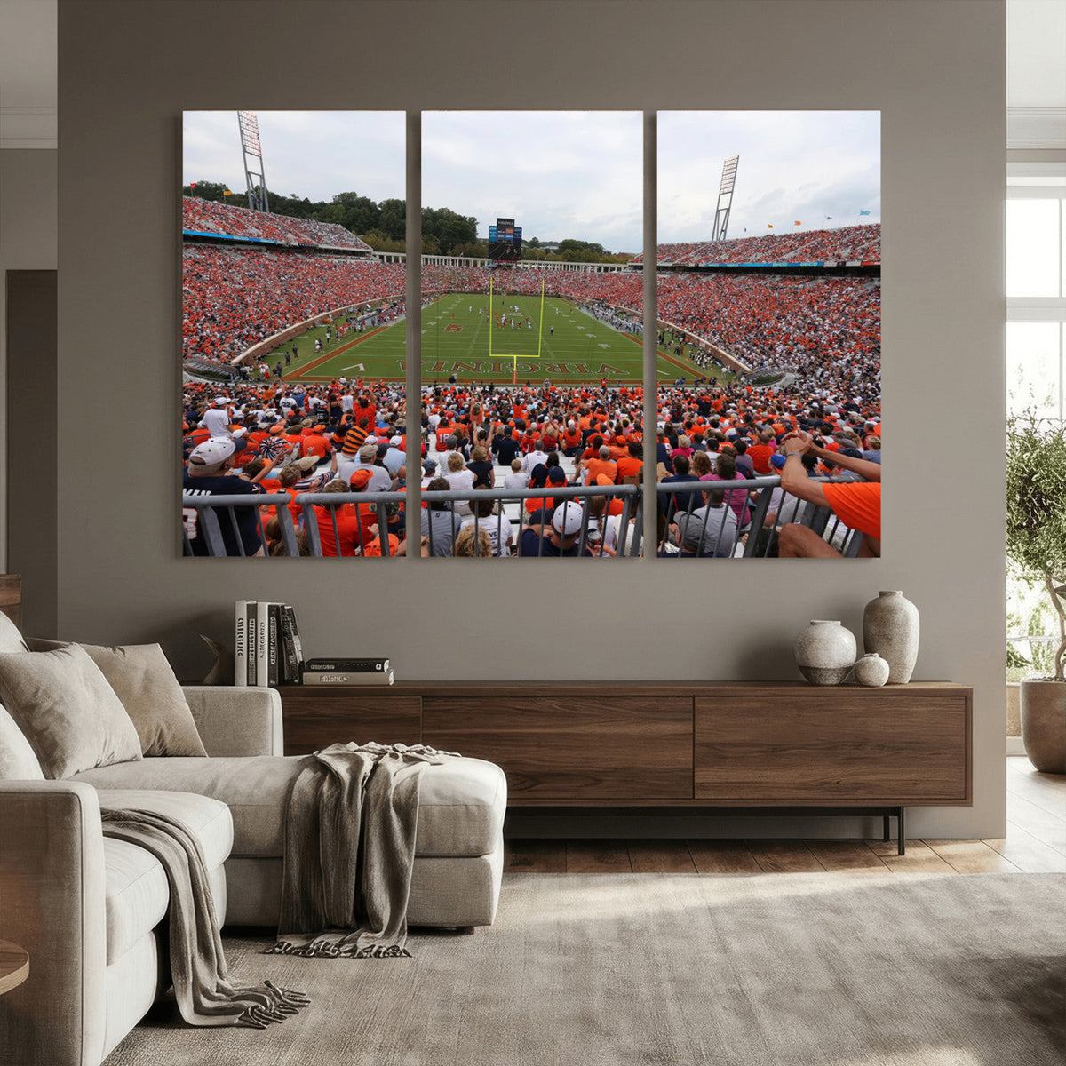 Virginia Cavaliers Football Team Print - Charlottesville Scott Stadium Print Wall Art Canvas