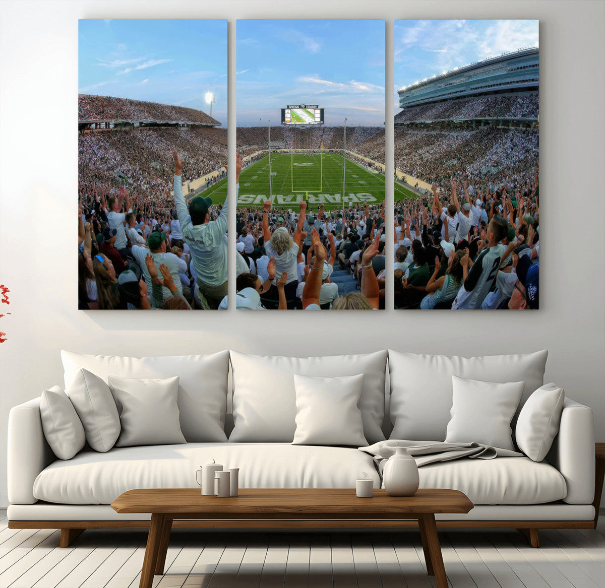 Michigan State Spartans Football Team Art Print - East
