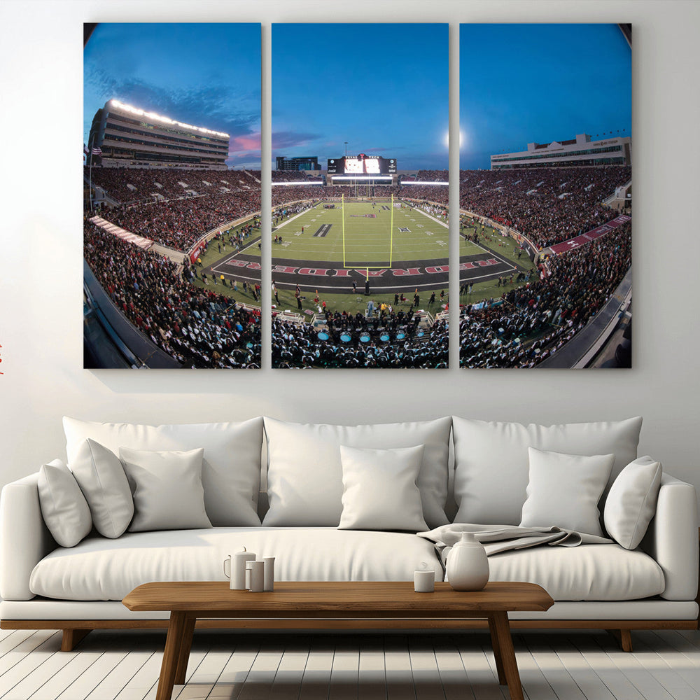 Texas Tech Red Raiders Canvas, Framed Football Team Print -