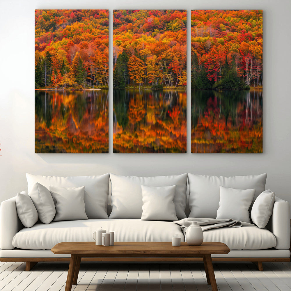 Fall Foliage Wall Art - Autumn Reflection Canvas Print,