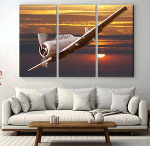 Old War Plane Wall Art Canvas Print