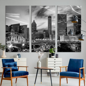 Black and White Atlanta Wall Art Canvas Print