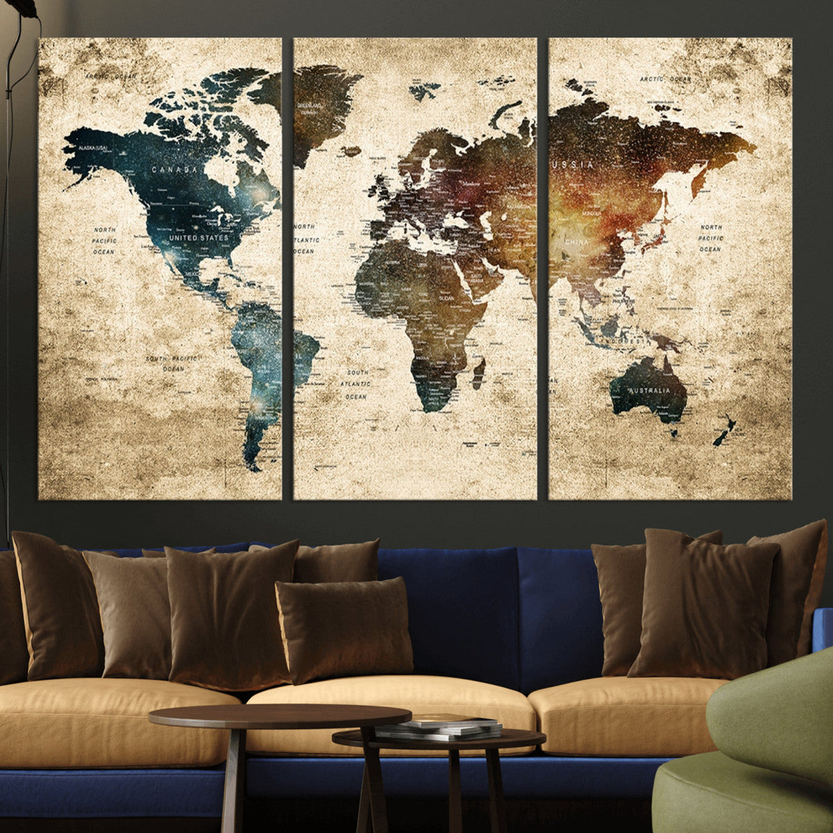 World Map Canvas Print – Detailed Map of the World Wall Art