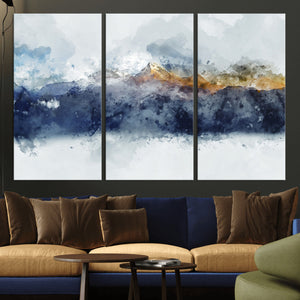 Abstract Mountain Range Art Canvas Print | 3 Panel