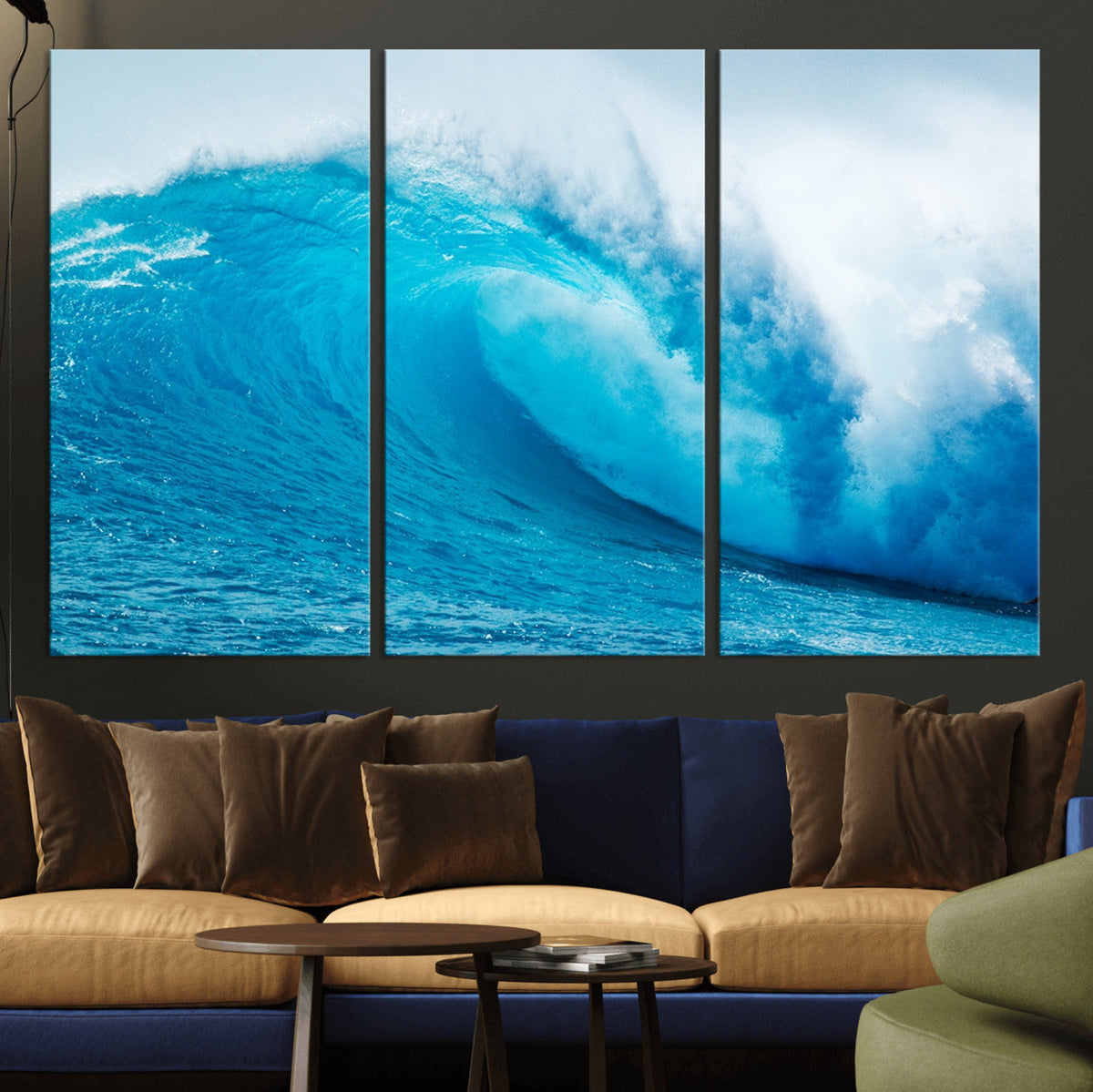 Big Ocean Surfing Wave Wall Art Canvas Print
