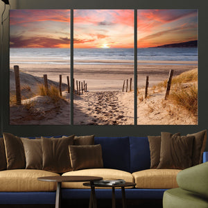 Sunset on the Sea Wall Art Canvas Print