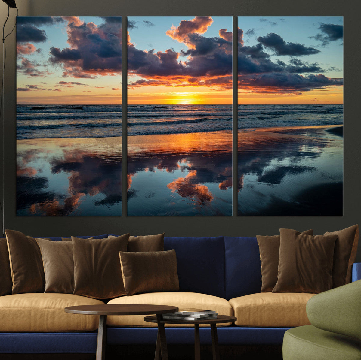 Beach Sunset Print - Stunning Ocean Canvas Artwork with