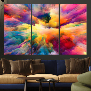 Blazing Vibrant Colors Cloud Wall Art Canvas Print