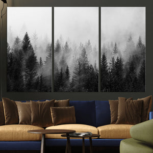 Fogy Forest Canvas Wall Art Print - Mountain Wall Art with