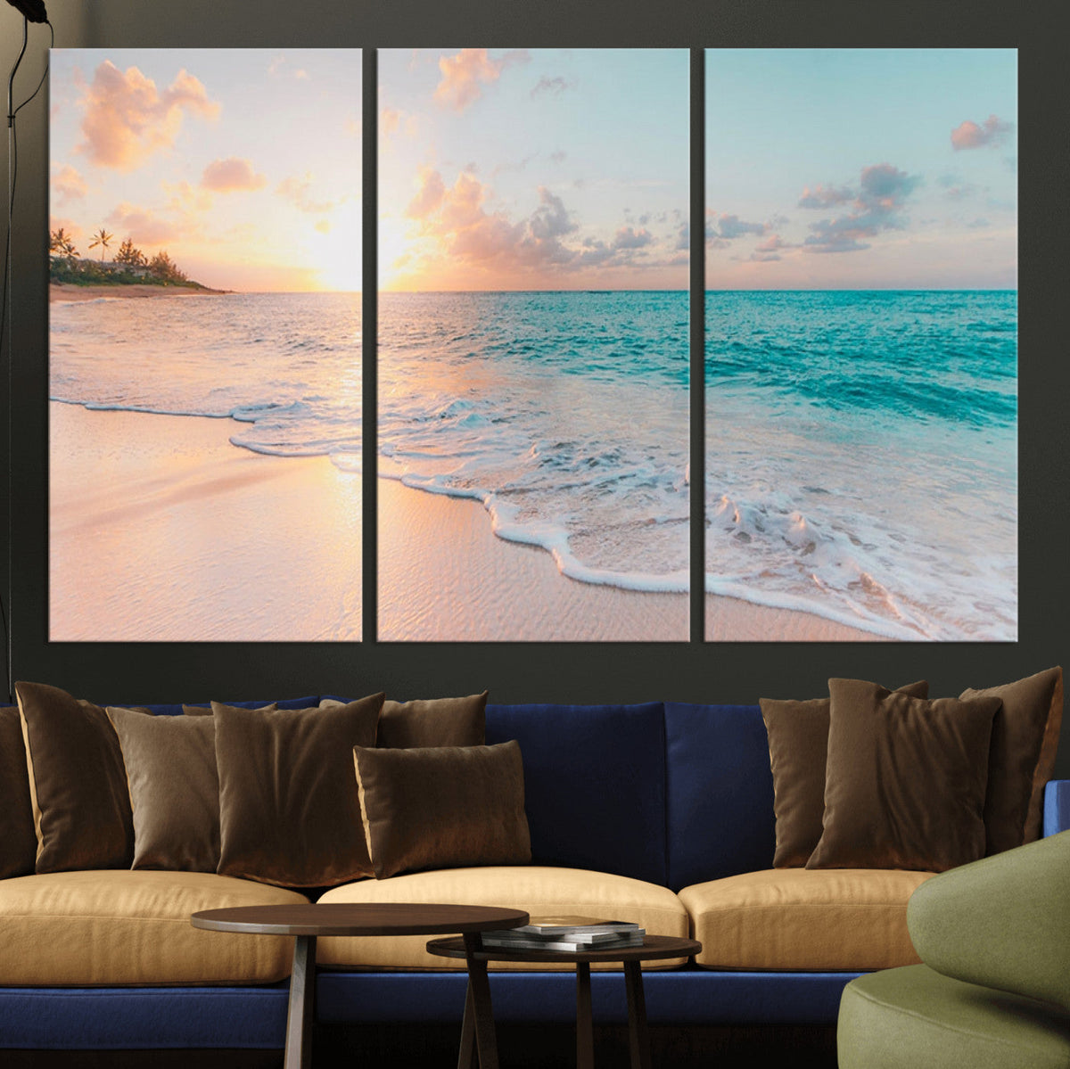 Beach Wall Art - Stunning Ocean Sunset Canvas Print with