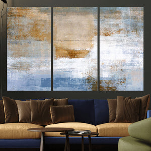 Blue Multi Panel Abstract Wall Art Canvas, Abstract Blue and
