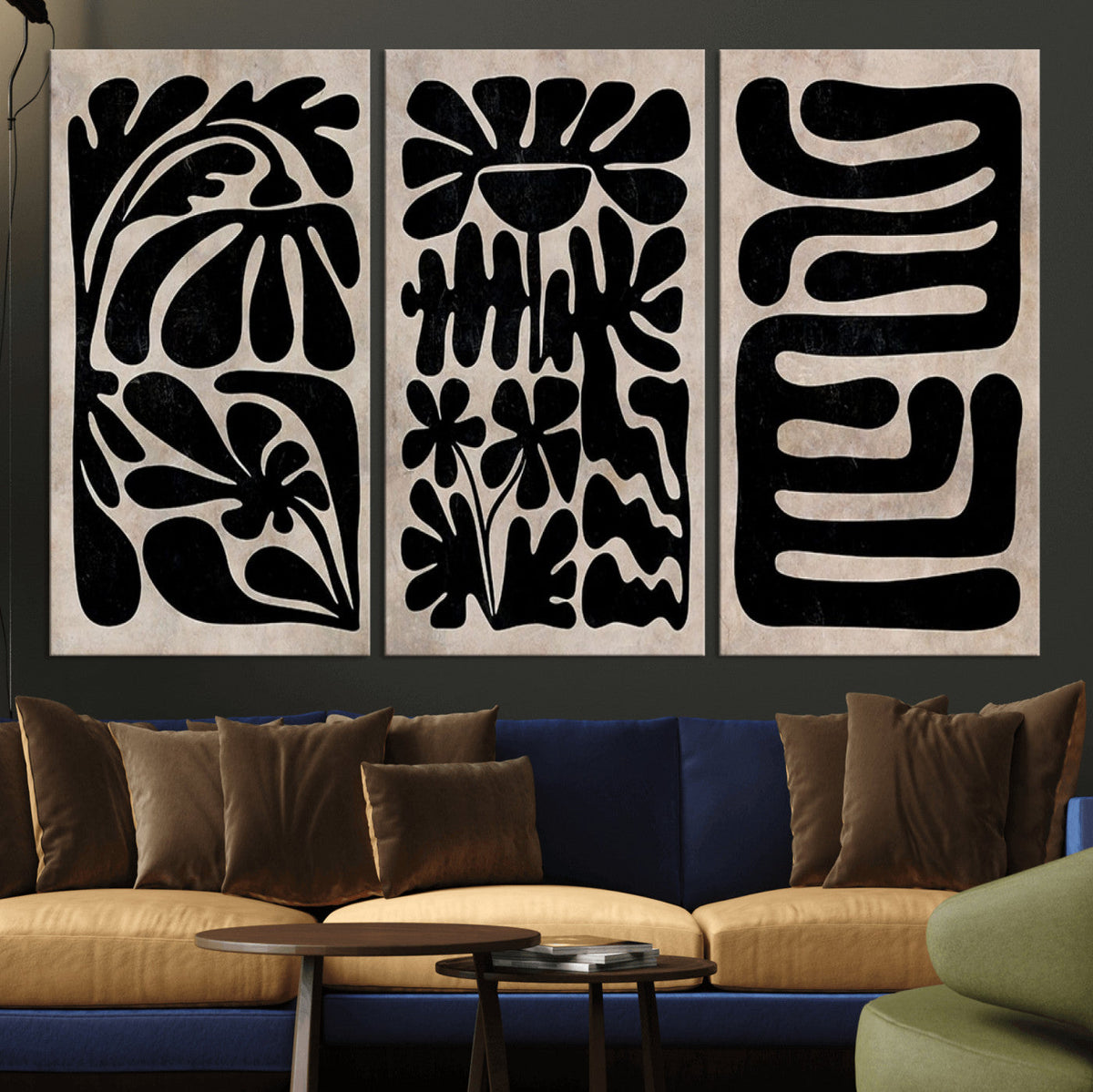 Canvas Print Wall Art Abstract Art Boho, Framed Boho Art