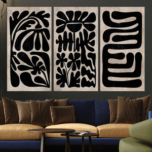 Canvas Print Wall Art Abstract Art Boho, Framed Boho Art