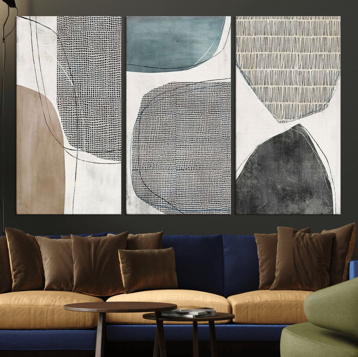 Canvas Print Wall Art Abstract Art Boho, Framed Boho Decor