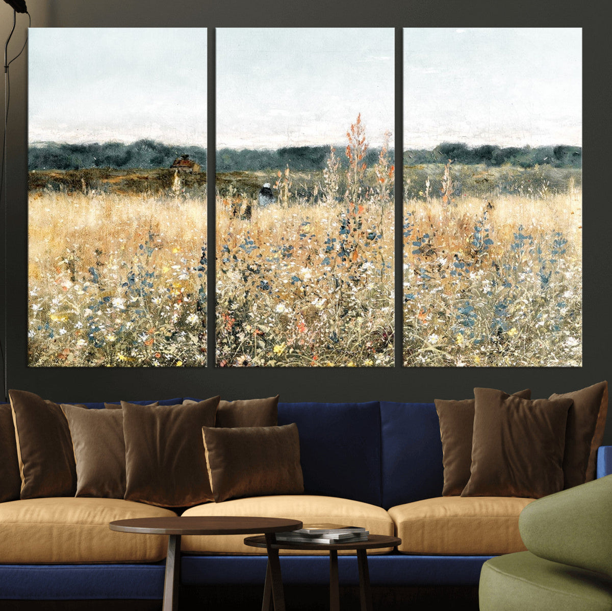 Wildflower Field Wall Art Canvas | Nature-Inspired Landscape