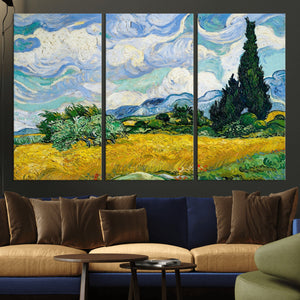 Wheatfield With Cypresses By Van Gogh Painting Wall Art