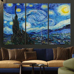 Vincent Van Gogh The Starry Night Abstract Wall Art Canvas
